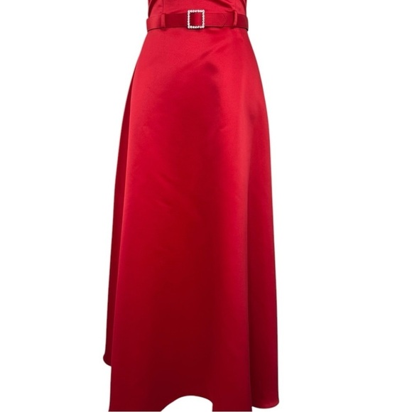 Vintage Scott McClintock Jewel Ruby Red Halter Prom Dress Size 4P 4 Petite - Picture 16 of 16